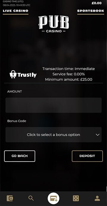 Where to enter Pub Casino bonus code