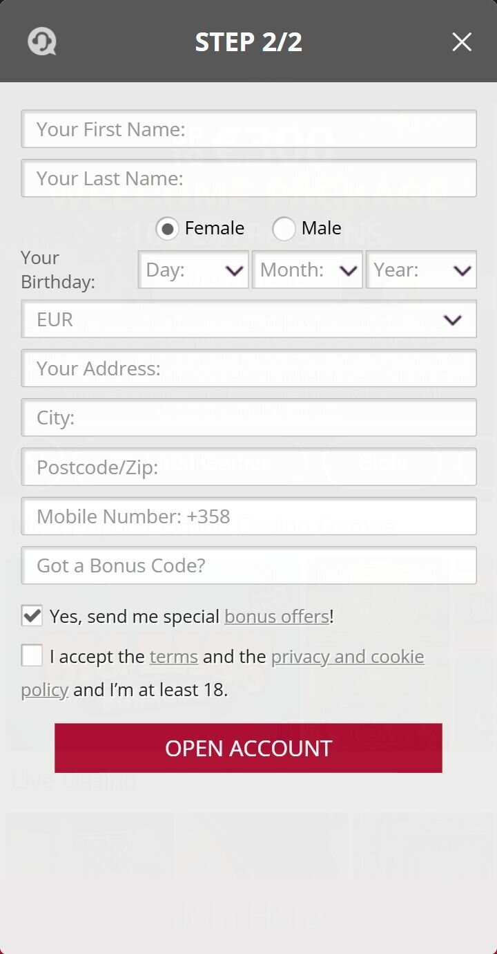 Add here bonus code at King Casino