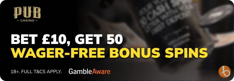 Bonus banner for Pub Casino