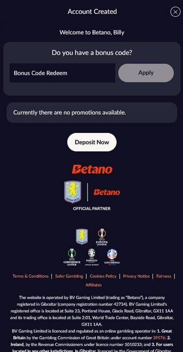 How to claim Betano bonus