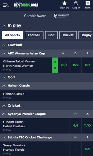 best odds live betting