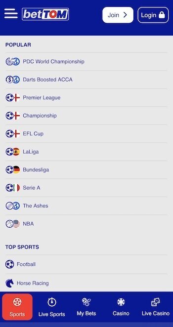 Betting markets at BetTOM